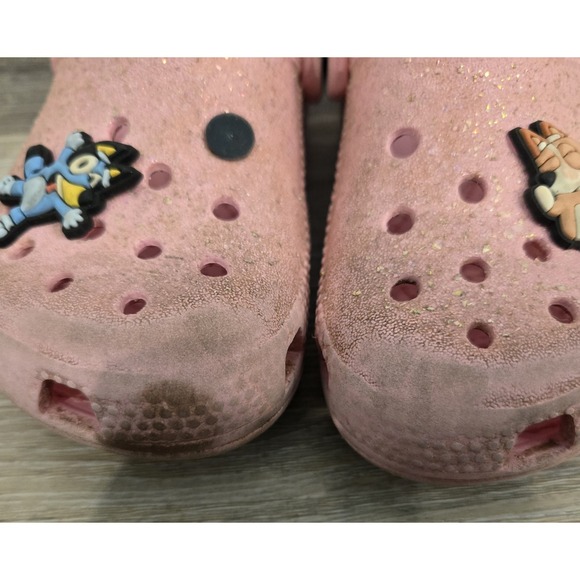 Crocs Classic Clogs Pink Glitter‎ Size C8 toddler Play condition - Picture 3 of 9